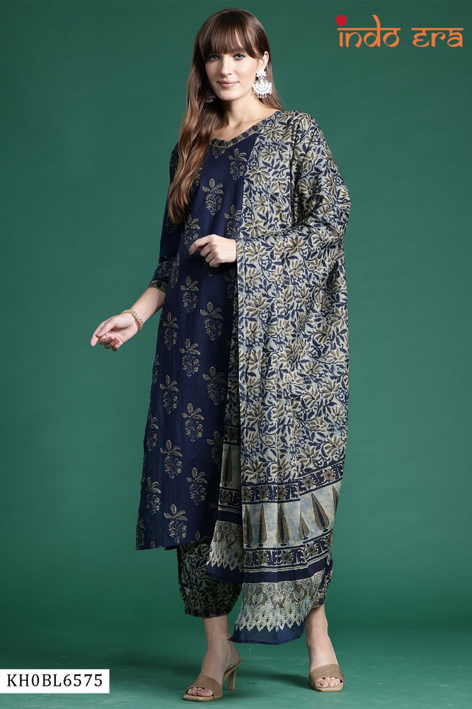 2507 Indo Era Printed Designer Cotton Kurti With Bottom Dupatta Wholesale Online
